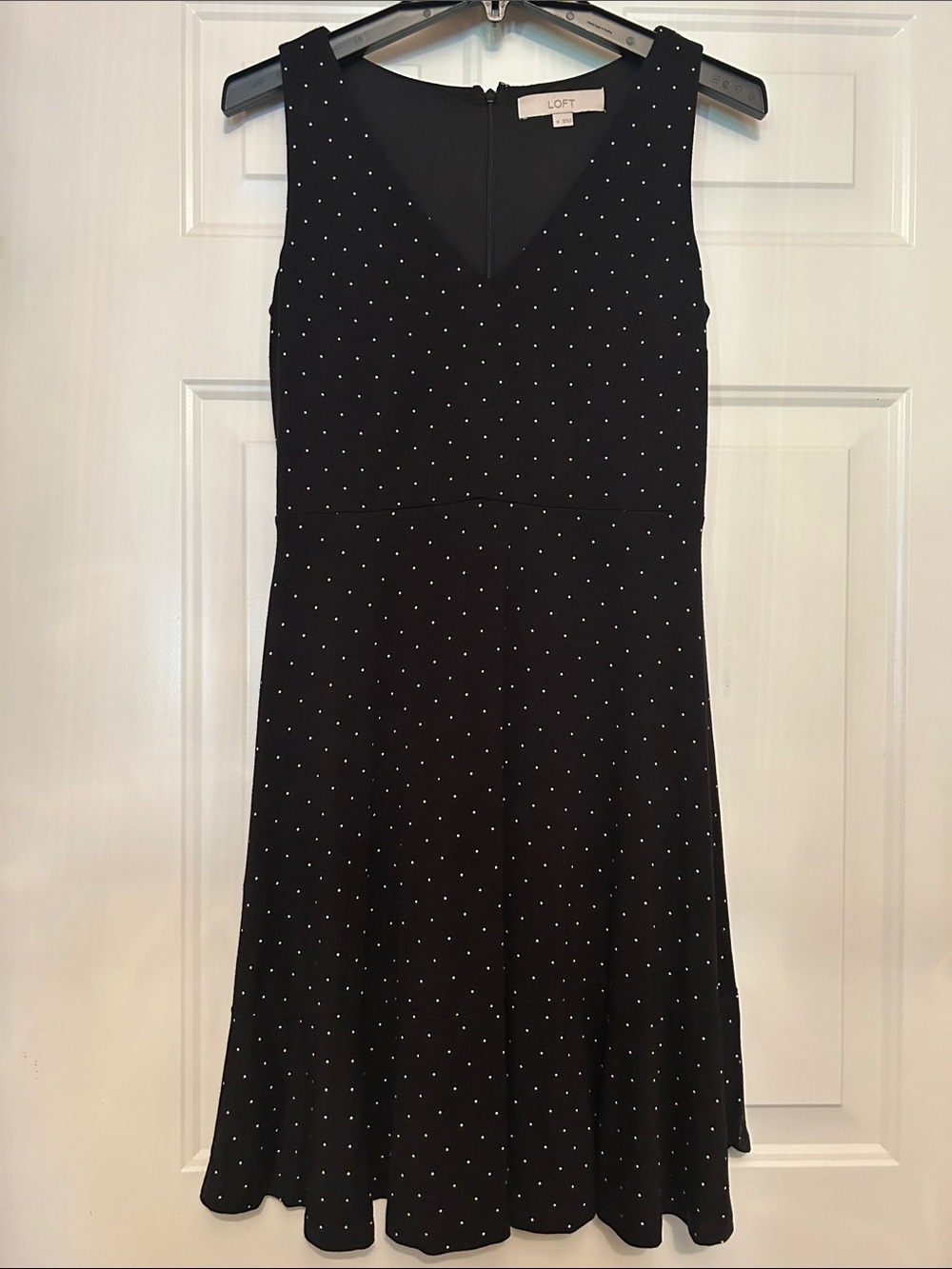 LOFT Black Polka Dot Sleeveless A-Line Dress 0 Timeless Career Lagenlook